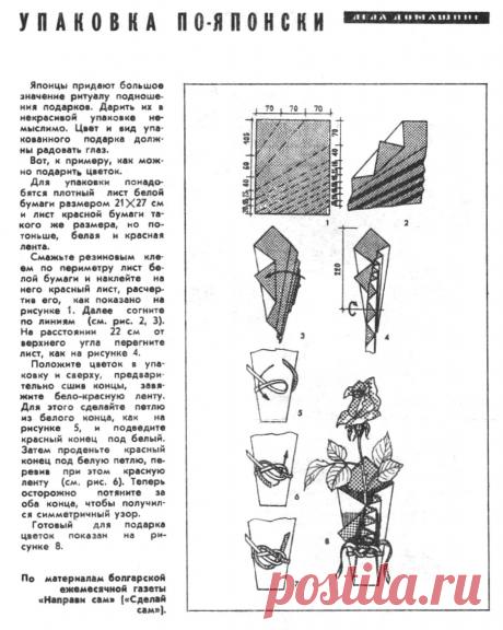 Упаковка по-японски для цветка