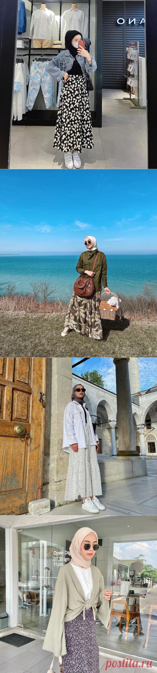 Stylish Ways To Style Pattern Skirt For Summer Hijab Looks - Hijab-style.com