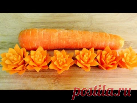 How to Make Carrot Flowers - Vegetable Carving Garnish - Sushi Garnish - Food Decoration - YouTube