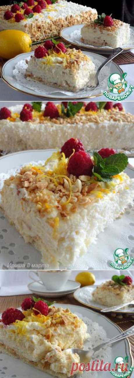 Нежный сливочный торт с безе - кулинарный рецепт
