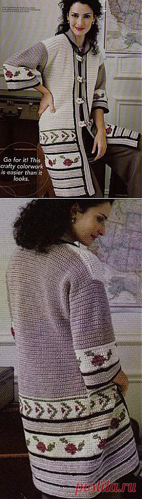 Вязание. Кардиган крючком..