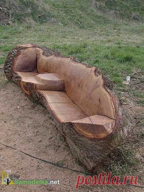 Скамейка из бревна своими руками / Cамоделки для дачи / Самоделка.net  - Сделай сам своими руками | Самоделки. Полезные советы и рекомендации домашнему умельцу