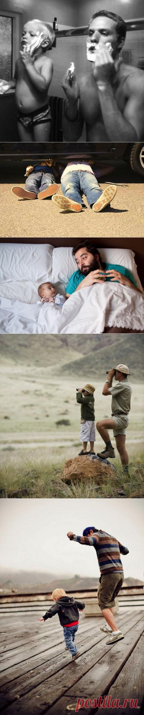 Сыновья на этих фотографиях — вылитые отцы. И наоборот