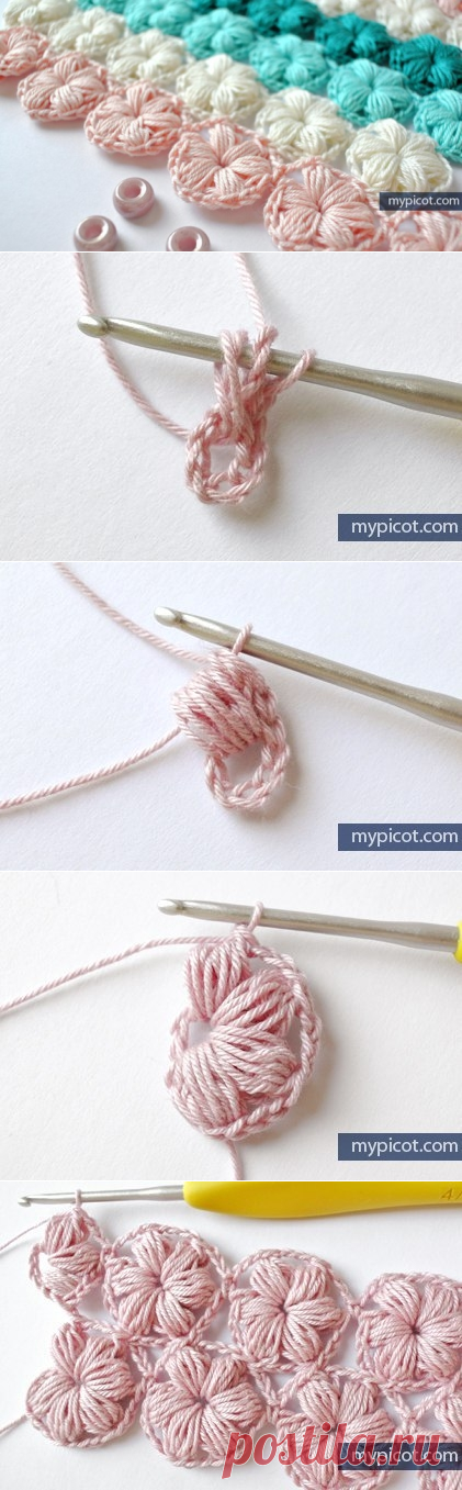 Красивый узор в технике безотрывного вязания