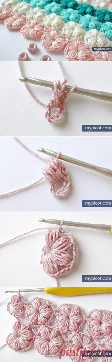 Красивый узор в технике безотрывного вязания