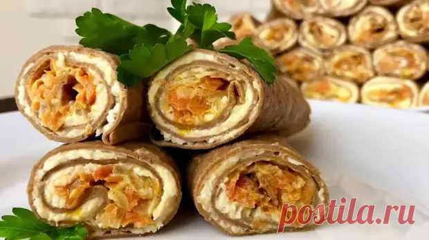 Печёночные трубочки с начинкой: рецепт от Ольги Матвей