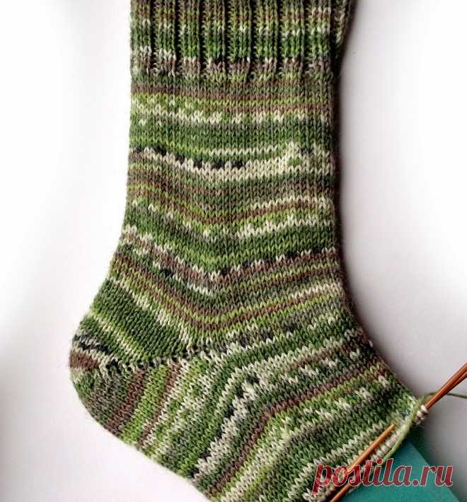 tru-knitting: Носочная пятка «бумеранг». Мастер-класс с фото.