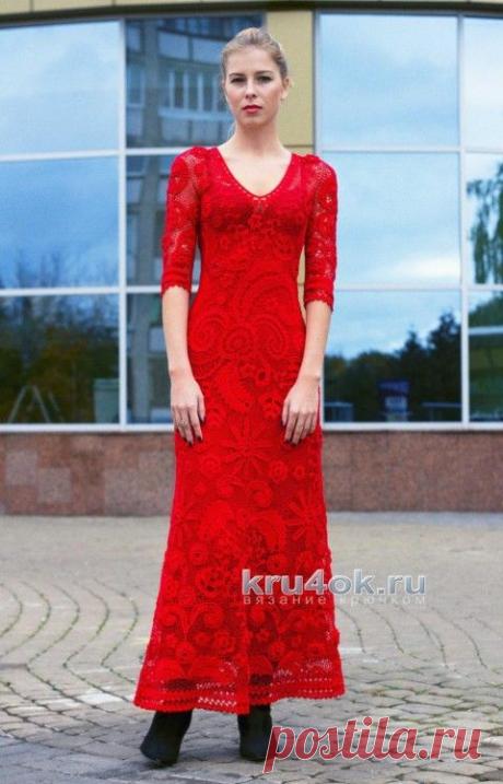Вязаное крючком платье. Работа Людмилы Малиновской