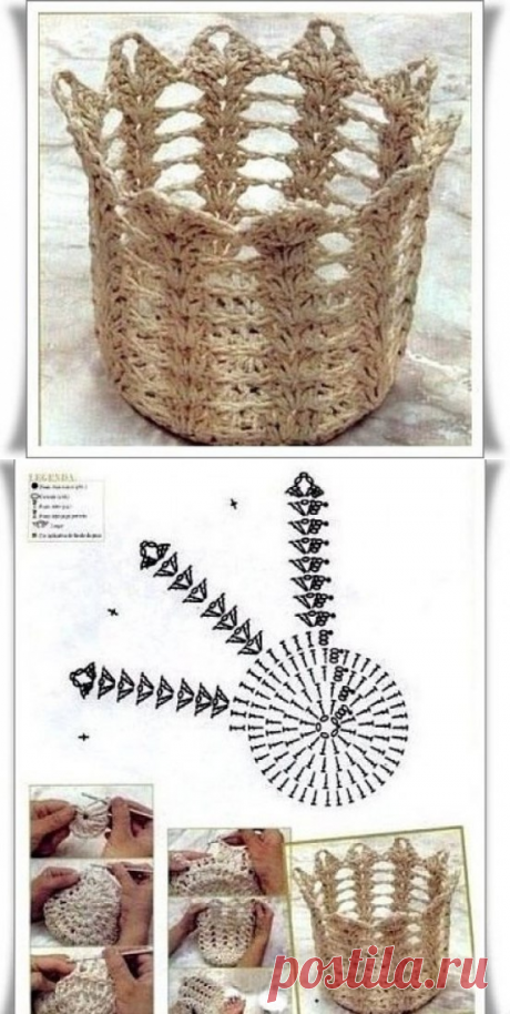 Вяжем красивые корзинки из шпагата