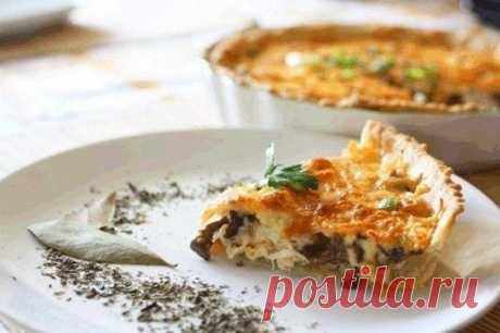 Вкусный и безумно сытный Пирог "Курино-грибной жульен"

Простое в приготовлении и вкусное блюдо с красивым названием. На столе пирог со вкусом настоящего жульена выглядит очень эффектно, а классическое сочетание грибов и сметаны никогда не подведет.

Ингредиенты для теста:
- 1 стакан муки
- 1 яйцо
- 120 г масла сливочного
- 50 г сыра
- соль – щепотка

Для начинки:
- 500 г грибов
- 1 куриная грудка
- 150 г сметаны
- 150 г сливок
- 1 столовая ложка муки или крахмала
- 1 лук ...