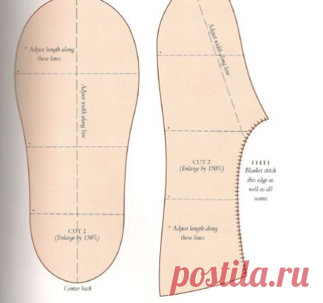 Тапочки / Простые выкройки / ВТОРАЯ УЛИЦА
