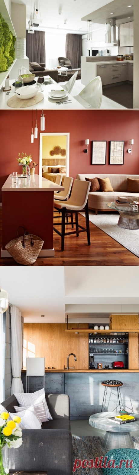 Современная гостиная с мини-кухней: идеи рационального использования пространства 15 кв. м — Дом и Сад