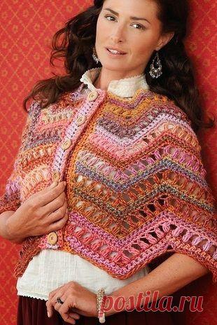 Накидка-перелина крючком | Рукоделие и вязание