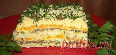 Закусочный селедочный торт на вафельных коржах