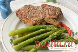 Зеленая спаржа с мясом