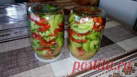 Безумно Вкусный Салат на Зиму из Зелёных Помидоров ! Без Варки и Без Стерилизации !