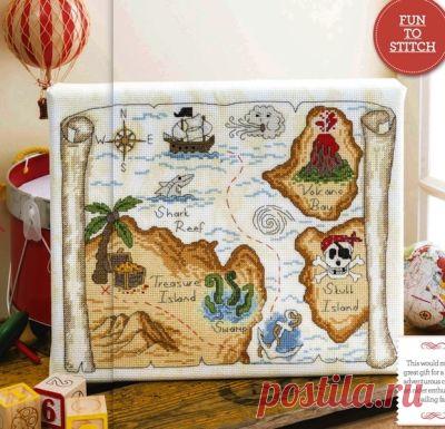 Карта сокровищ- схема для вышивки крестом