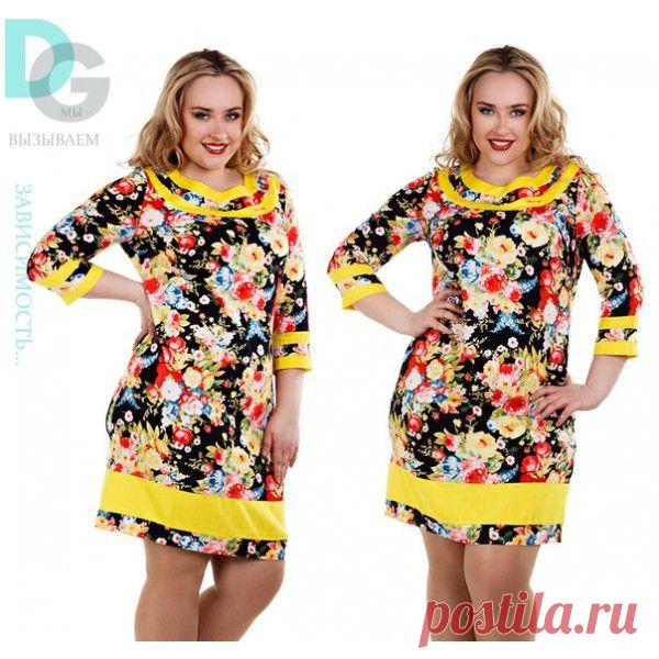 Платье Свидание бат.р.50.52.54.56.Ткань-Лён натуральный стрейчевый,приятный к телу, Цвет-джинс,т.синий,ментол окантовка желтая !!!