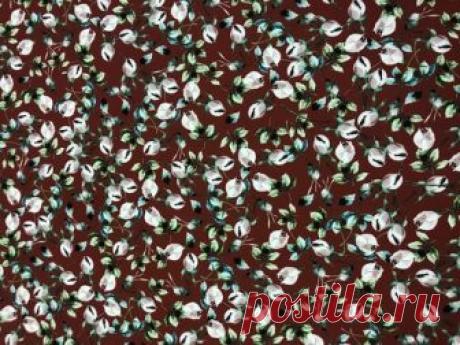 Шелк-креп в мелкий цветочек на бордовом фоне - купить ткань онлайн в объединенном интернет-магазине ВСЕ ТКАНИ