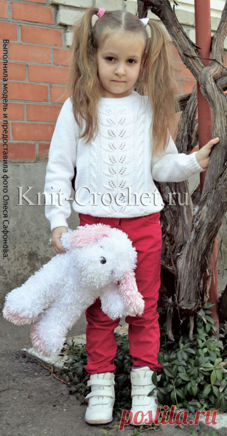 Пуловер для девочки на спицах. - Девочкам на спицах - Вязание спицами - Каталог статей - Вязание спицами и крючком