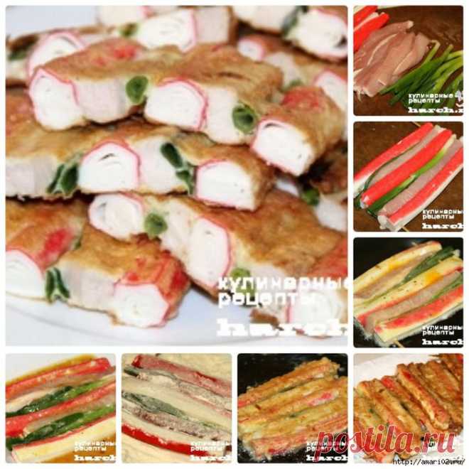 Закуска из крабовых палочек..