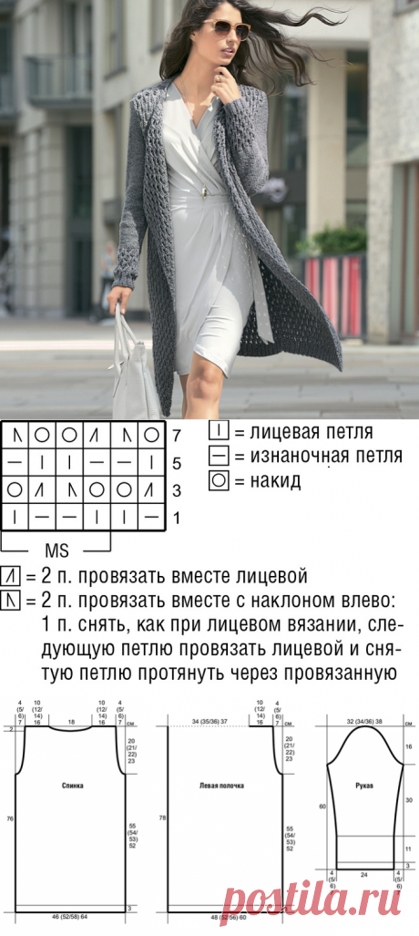 Кардиган с рельефным узором — Рукоделие