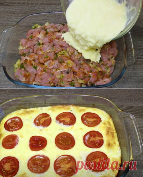 Слоеная курица под сыром и яйцами: сложили все вместе, а остальное делает духовка