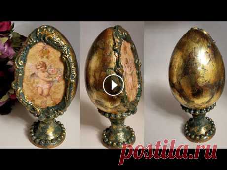Декор, декупаж пасхального яйца.Decor, decoupage of an Easter egg. Декор, декупаж пасхального яйца.Decor, decoupage of an Easter egg....