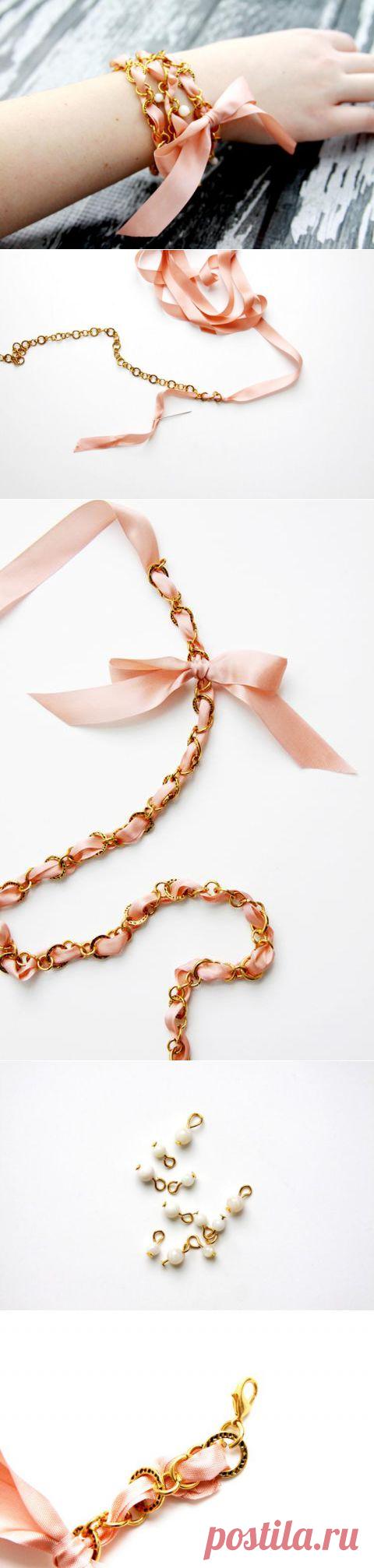 Простой и оригинальный весенний браслет