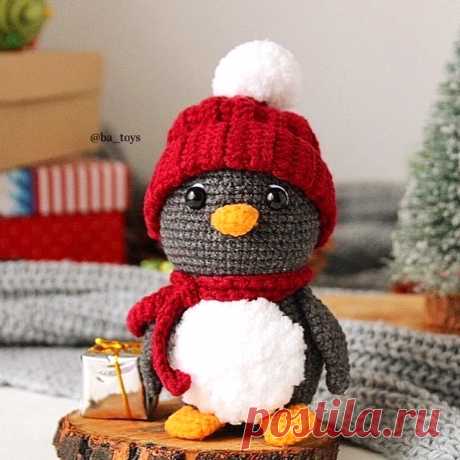PDF Пингвин крючком. FREE crochet pattern; Аmigurumi toy patterns. Амигуруми схемы и описания на русском. Вязаные игрушки и поделки своими руками #amimore - маленький пингвин, пингвинята, пингвинчик, пингвинёнок.