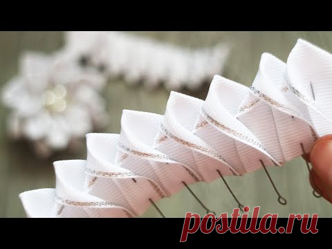 Очень Простой Способ сделать Цветы Из Ленты 🌸 Школьные Банты