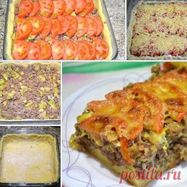 Открытый мясной пирог

Ингредиенты:
Для теста:
- 200 г картофеля (одна большая картофелина или две средние)
- стакан муки
- 1 яйцо
- 50 сливочного масла
- соль по вкусу
Для начинки:
- 400 г мясного фарша (у меня смешанный)
- 1 луковица
- 150-200 г капусты (я взяла цветную)
- 2 яйца
- 3 ст. ложки сметаны
- 2 томата
- немного сыра для посыпки верха пирога
- соль по вкусу
- немного растительного масла для обжарки компонентов начинки

Приготовление:
Самое первое, что нужно сде...