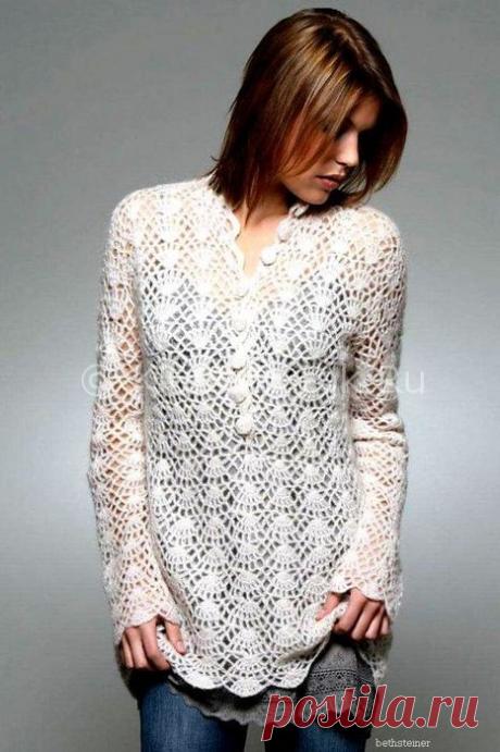 Туника ракушками | Вязание для женщин | Вязание спицами и крючком. Схемы вязания.
