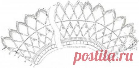 Ажурный воротник с золотыми бусинками