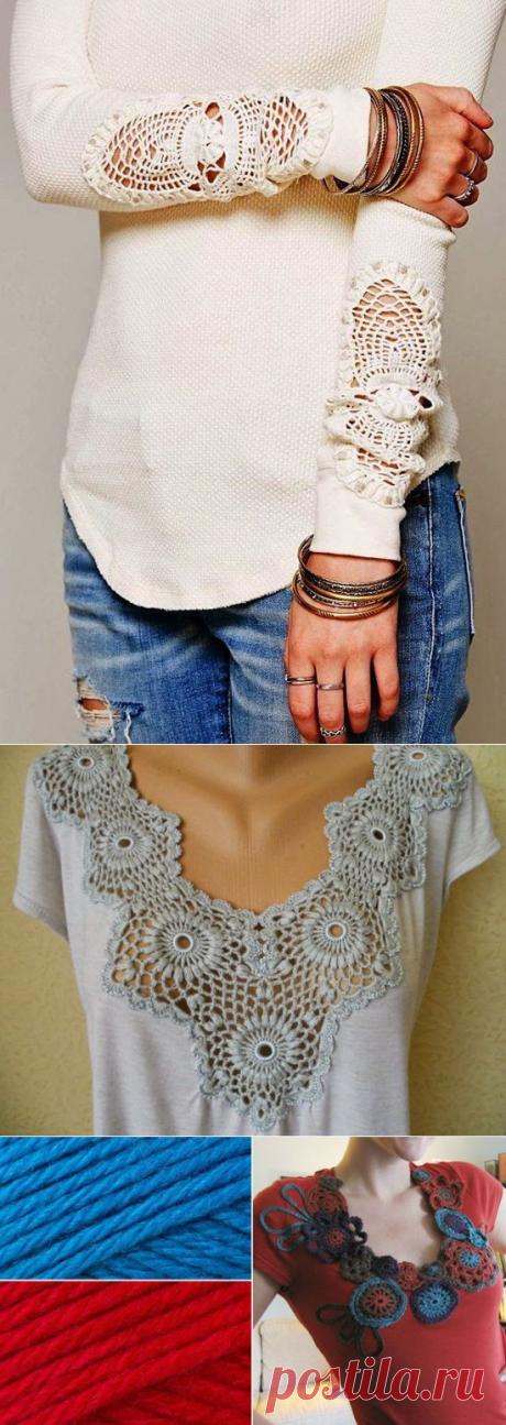 Декор одежды крючком: 40 оригинальных идей