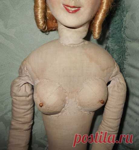 RARE 1920-х годов &quot;Непослушный&quot; Ткань французский будуар Кукла ~ Розалинда с от zeldagray на Руби-Лейн