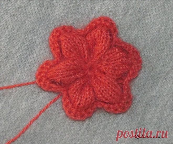 Вязание-спицы >Мастер-класс по вязанию цветов спицами