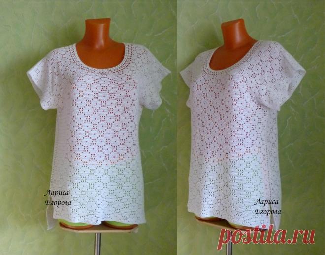 Туника связана из хлопка. Повторю на заказ.