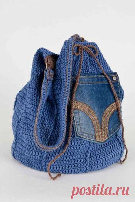 (189) Upcycled Denim Bag Crochet Pattern – Malikoo | СУМОЧКИ