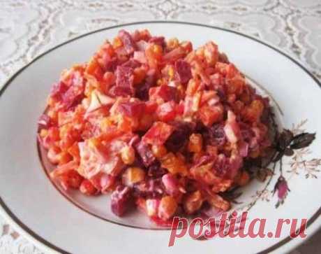 Салат со свеклой и куриным филе | Домашняя кулинария