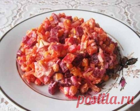 Салат со свеклой и куриным филе | Домашняя кулинария