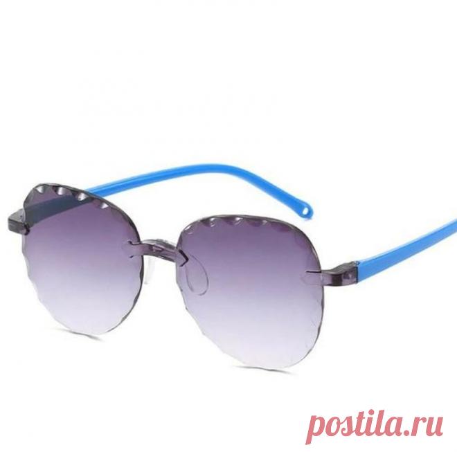 Безоправные детские очки-авиаторы от солнца с серой градиентной линзой антирефлекс за 185 грн. | Шафа