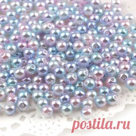 Разноцветные Круглые имитация радужных цветов, 4/6/8/10/12 мм, пластиковые жемчужные шарики из АБС пластика для одежды, мешков для обуви|Бусины для одежды| | АлиЭкспресс