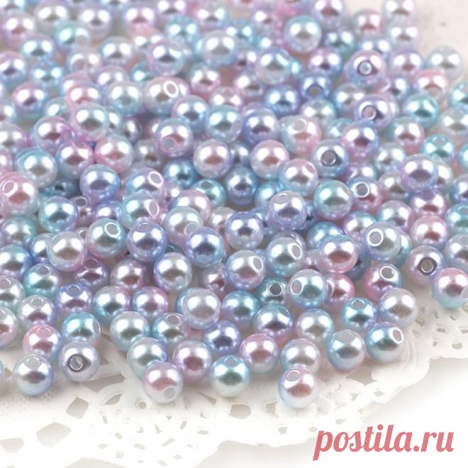 Разноцветные Круглые имитация радужных цветов, 4/6/8/10/12 мм, пластиковые жемчужные шарики из АБС пластика для одежды, мешков для обуви|Бусины для одежды| | АлиЭкспресс