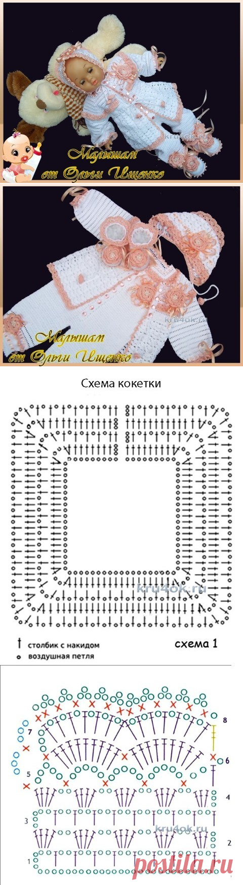 Комплект Нежность. Работа Ольги Ищенко - вязание крючком на kru4ok.ru