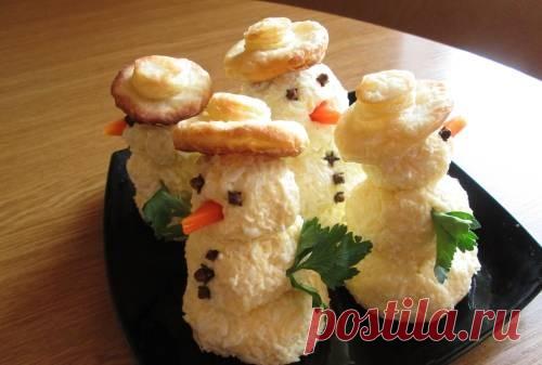 Новогодняя закуска Снеговик - рецепт с фото / Простые рецепты