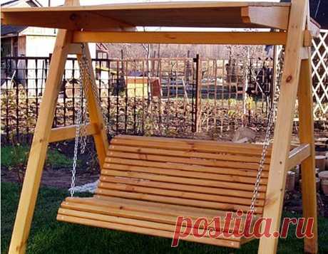 Садовые качели своими руками из дерева: чертежи и размеры, и фото