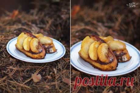 HAPPYFOOD - Французские тосты с томлеными яблоками в меду с корицей.