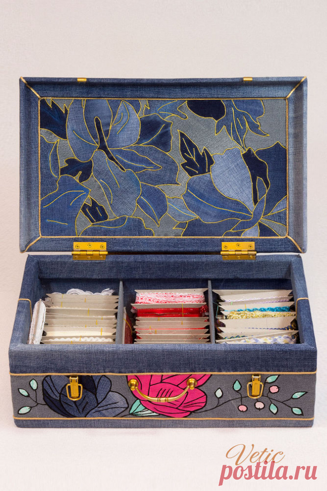 Делаем джинсовый чемодан для рукоделия. Работаем в технике кинусайга - Ярмарка Мастеров - ручная работа, handmade