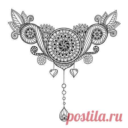 Ethnic floral, doodle background pattern in vector. Henna paisley mehndi doodles design tribal design element. Black and white pattern for coloring book for adults and kids. 123RF - Миллионы стоковых фото, векторов, видео и музыки для Ваших проектов.